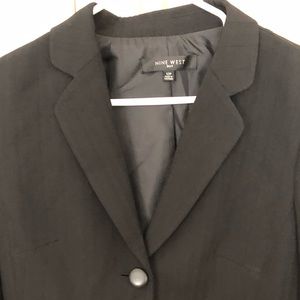 Nine West black on black pinstripe jacket